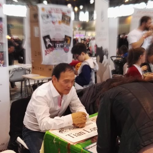 Maître SUN fa au stand de l'Académie Tian Long pour la Japon Touch 2017 à Lyon