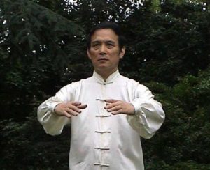 Maître SUN Fa en train de méditer dans la posture de l'arbre ou zhan zhuang